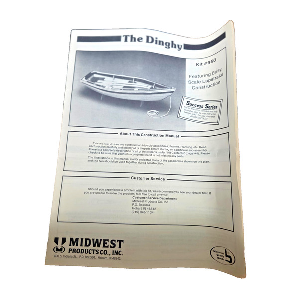 Midwest Products Co., 'The Dinghy', Kit #950, Skill Level 1, All Wood Model, New - Picture 4 of 11